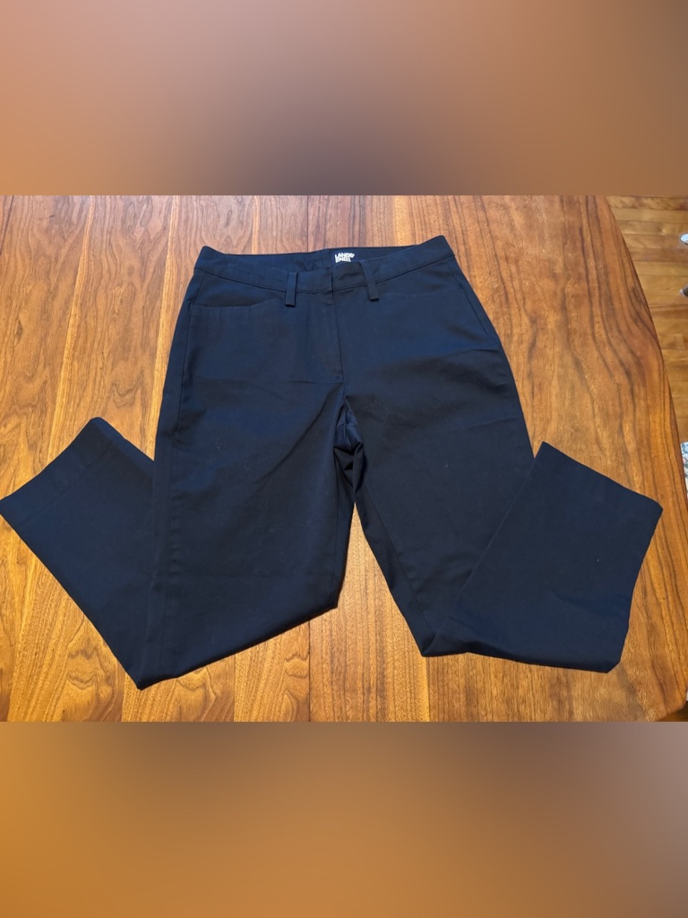 Lands' End Navy Chinos Crop Ankle Petite in EUC Like New Cond Sz 6 Classic Prep